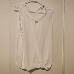 41 Hawthorn White Sleeveless Wrap Blouse